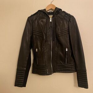 Hooded Leather Jacket